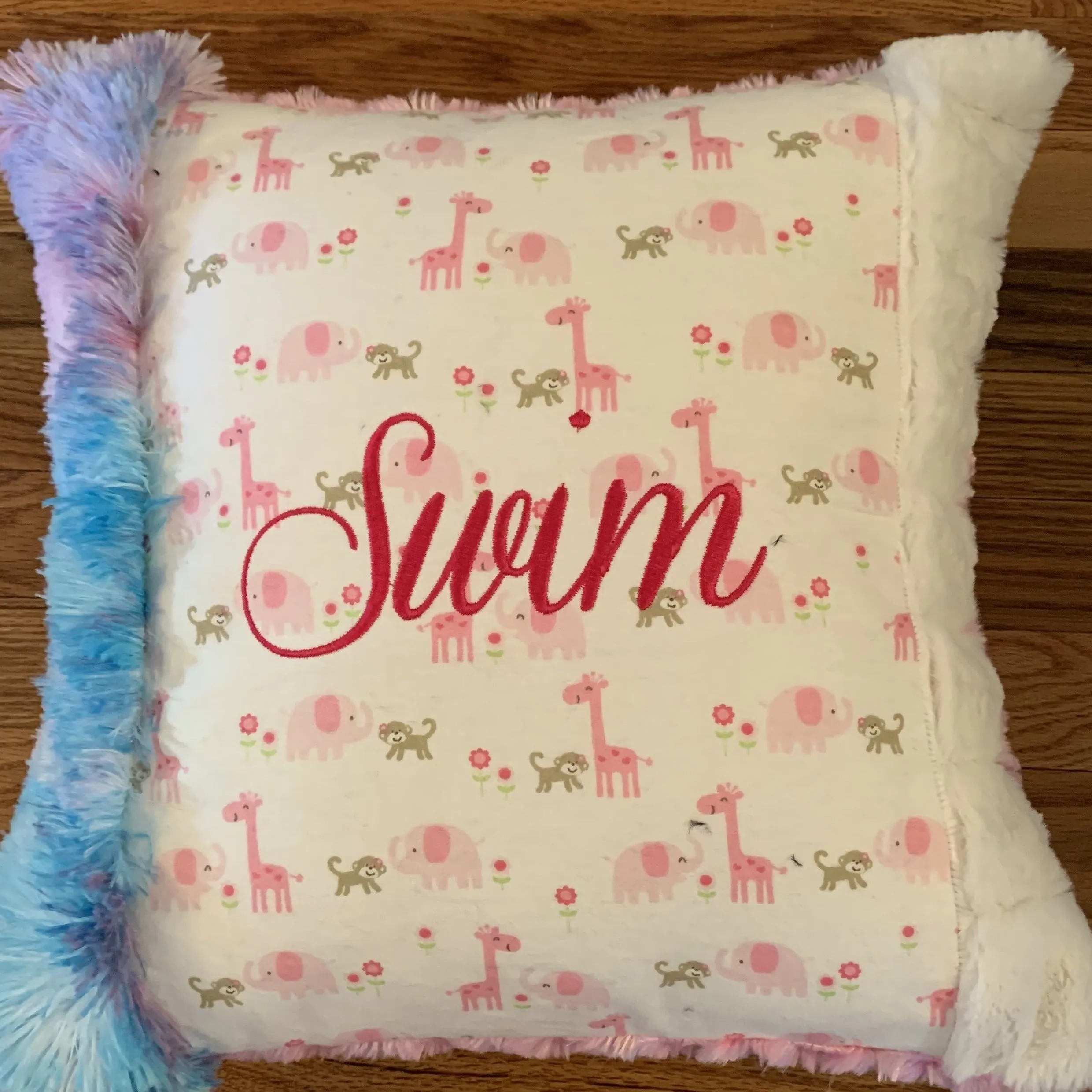 Giraffe Swim Pillow-Fancy Multi