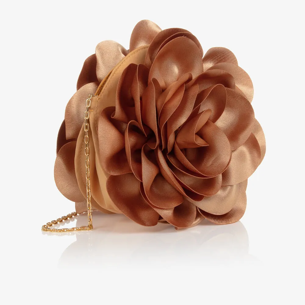 Girls Gold Flower Shoulder Bag (18cm)