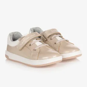 Girls Gold Velcro Trainers