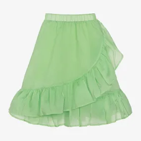 Girls Green Ruffle Skirt