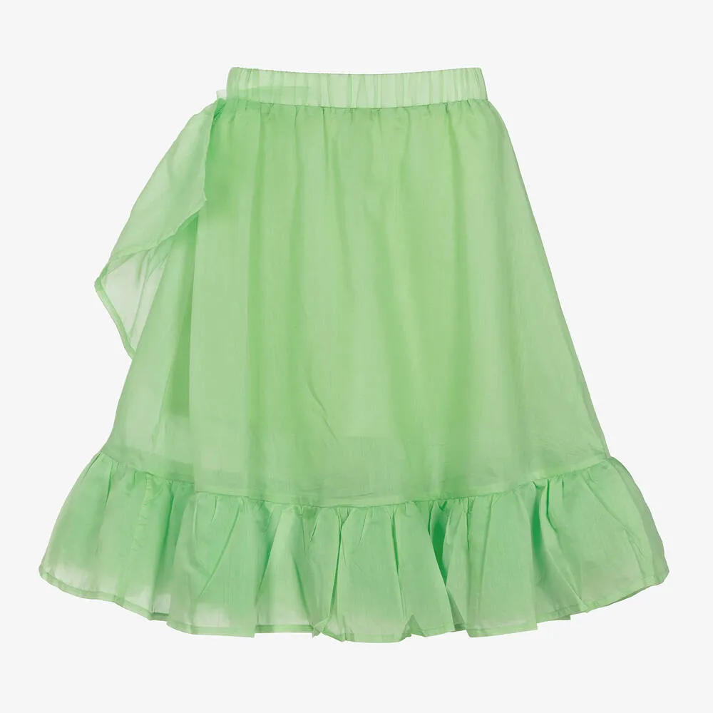 Girls Green Ruffle Skirt