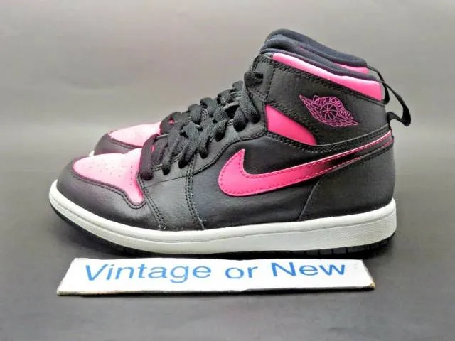 Girls Nike Air Jordan I 1 Retro High Black Hyper Pink Wh...