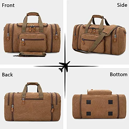 Gonex 60L Canvas Travel Duffle Bag for Men - Horizon Leathers