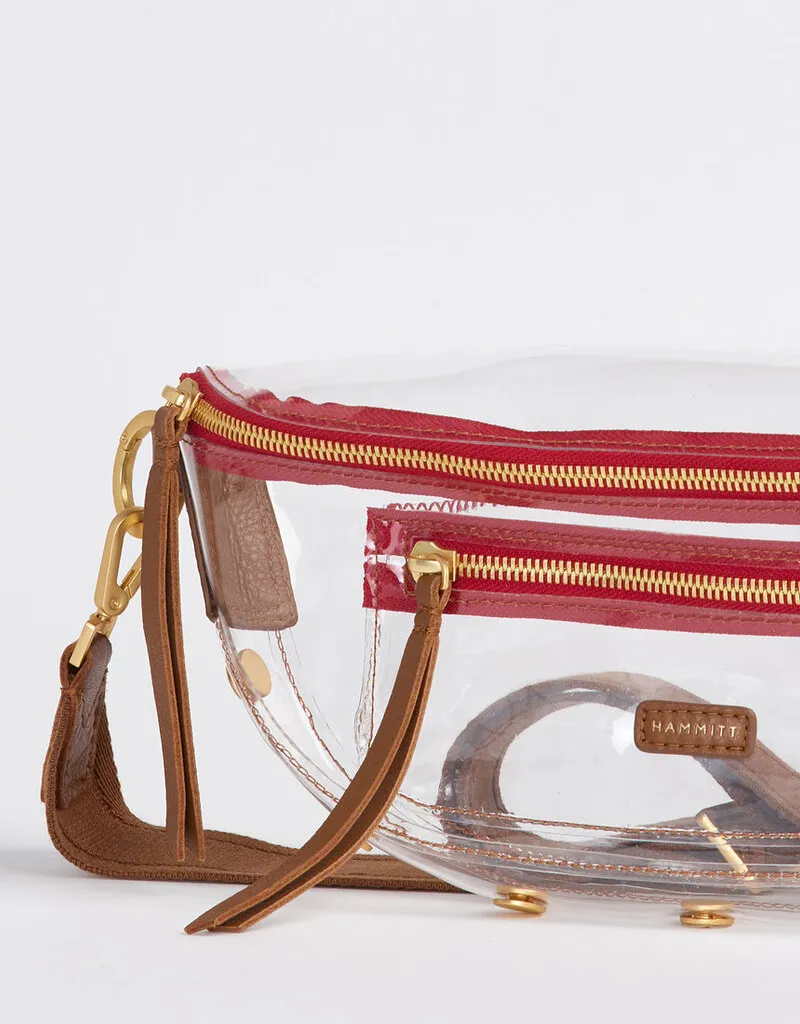 Hammitt Charles Crossbody Clear Medium - Mahogany Pebble/Brushed Gold