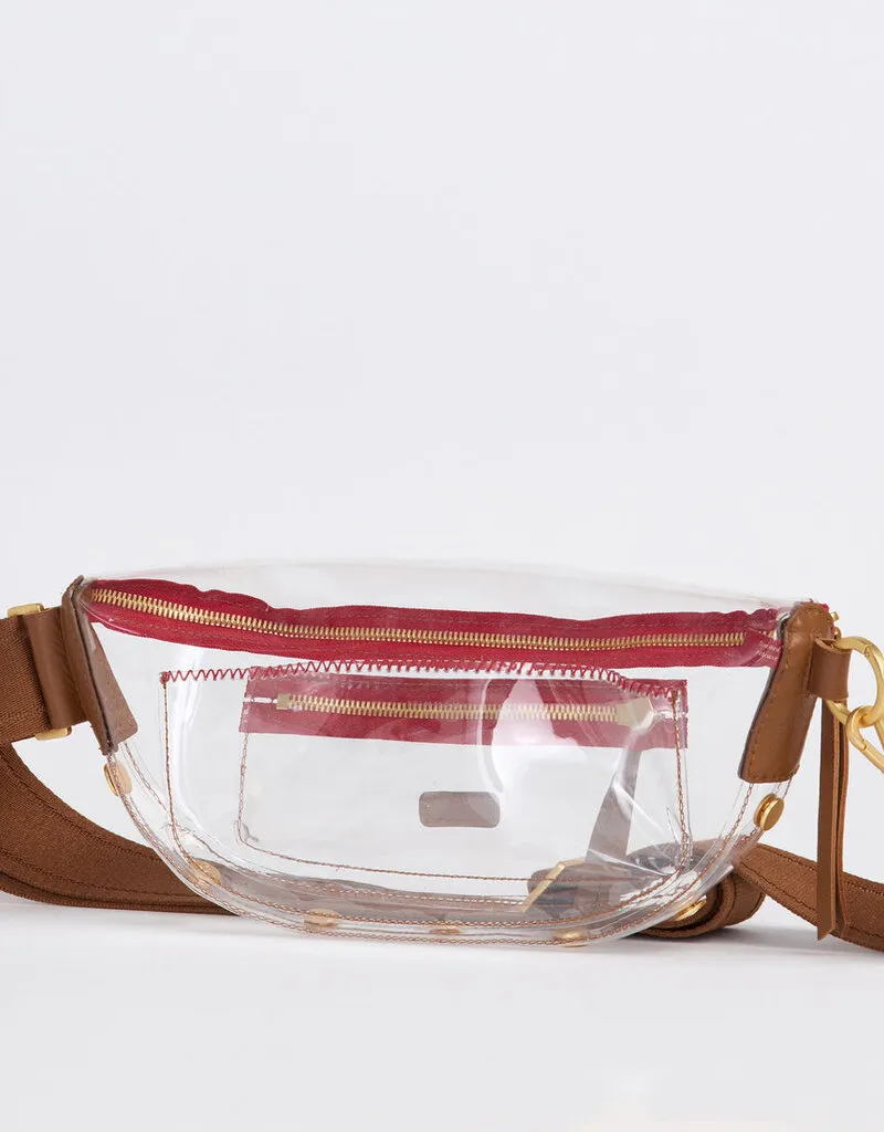 Hammitt Charles Crossbody Clear Medium - Mahogany Pebble/Brushed Gold