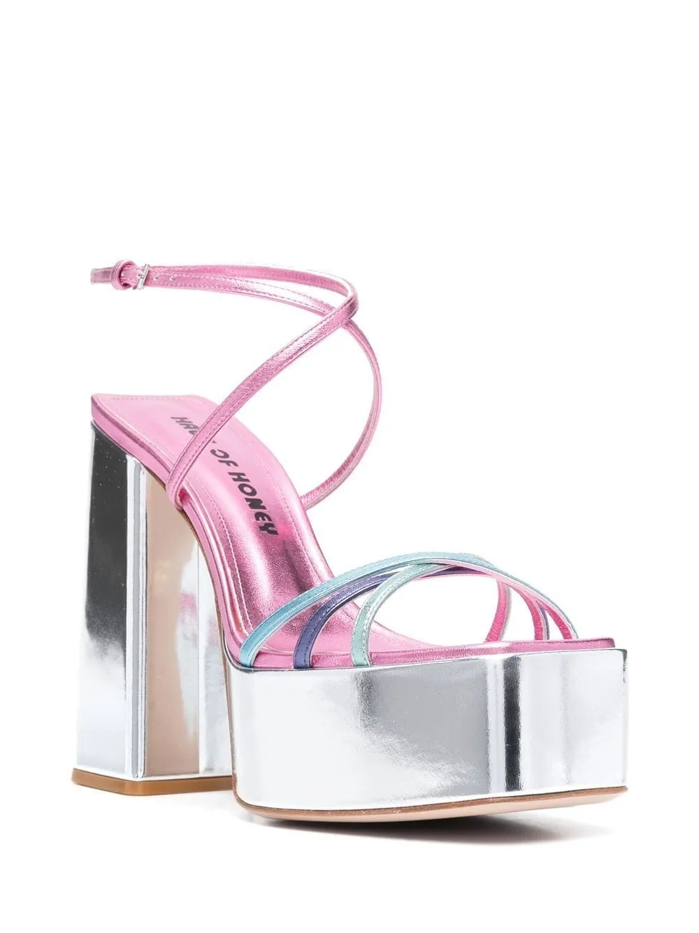 Haus Of Honey    Haus Of Honey Wannabe Mirror Leather Sandals