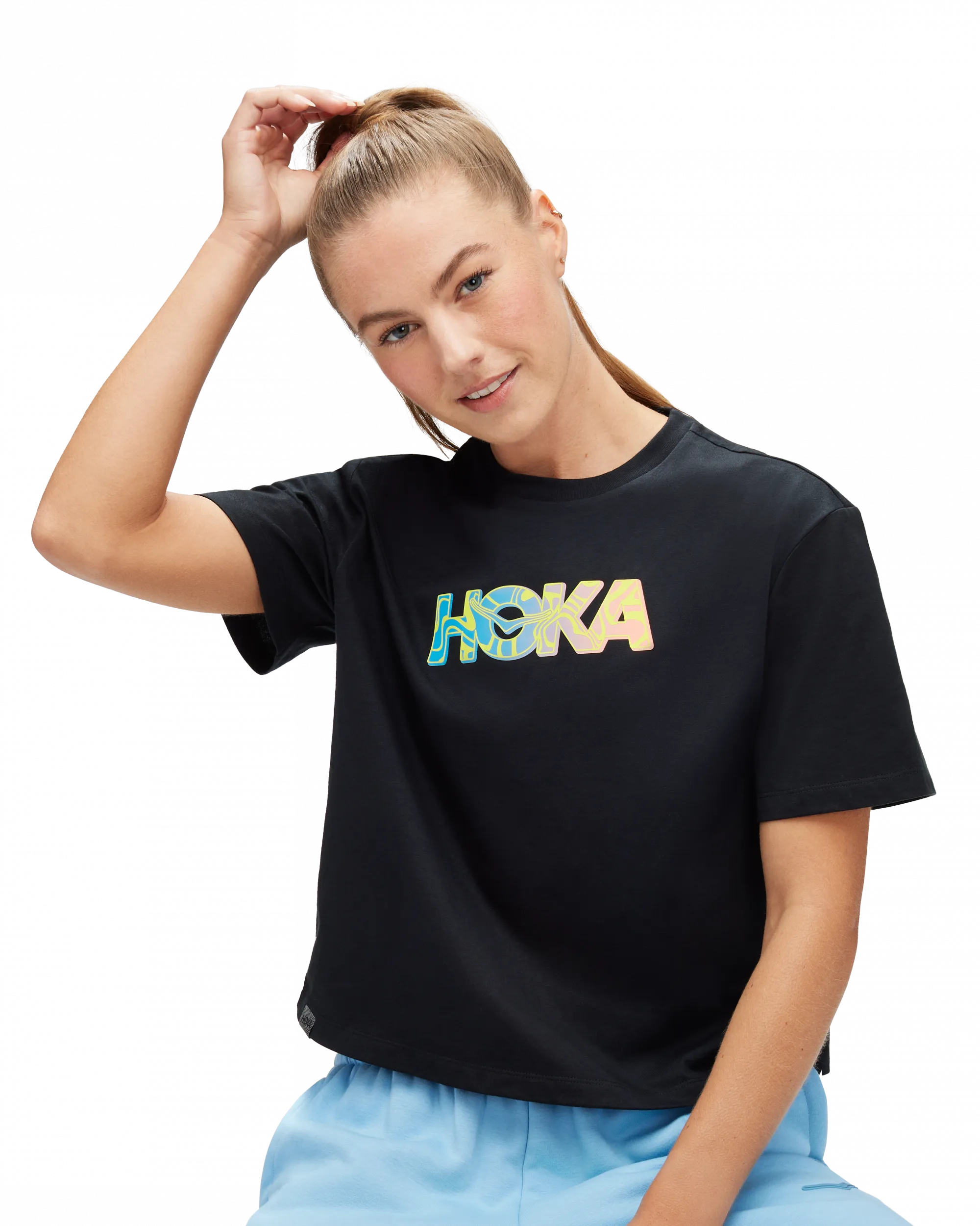 Hoka 1153374Women's Topo Logo Short Sleeve Black | Buy Hoka 1153374Women's Topo Logo Short Sleeve Black here | Outnort