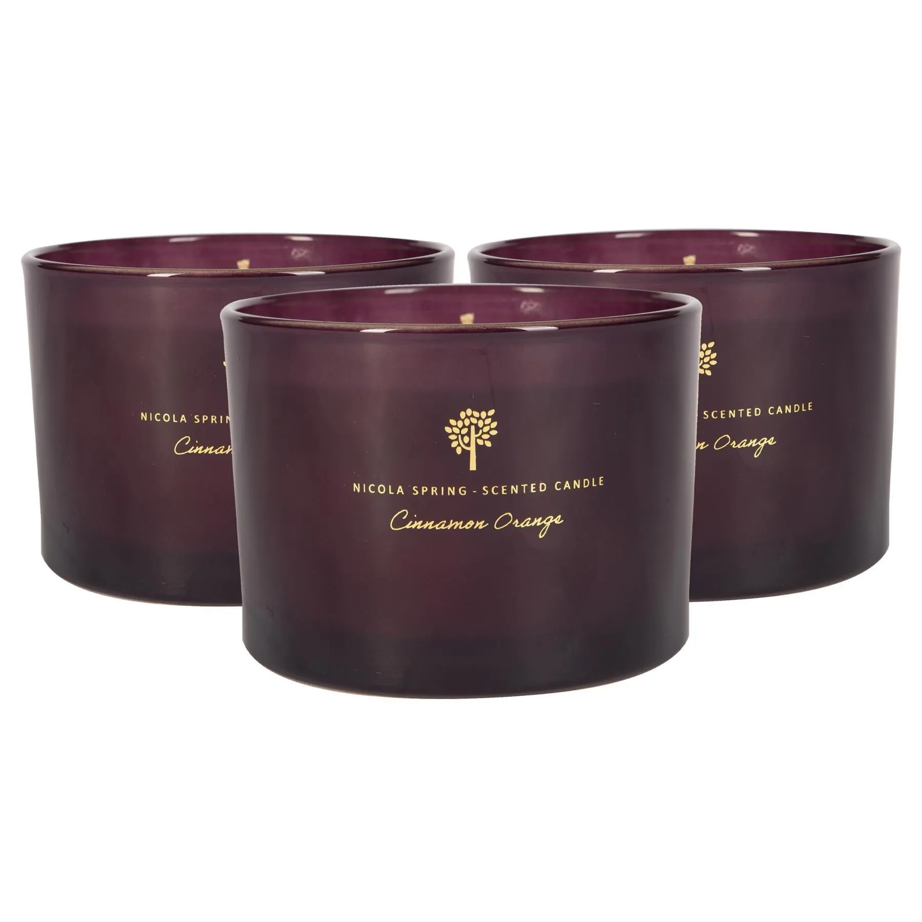 Home Fragrance | Soy Wax Scented Candles 350g Cinnamon & Orange Pack of 3 | Nicola Spring