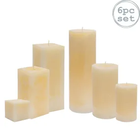 Home Fragrance | Vanilla Pillar Candles 6 Sizes Cream Pack of 6 | Nicola Spring