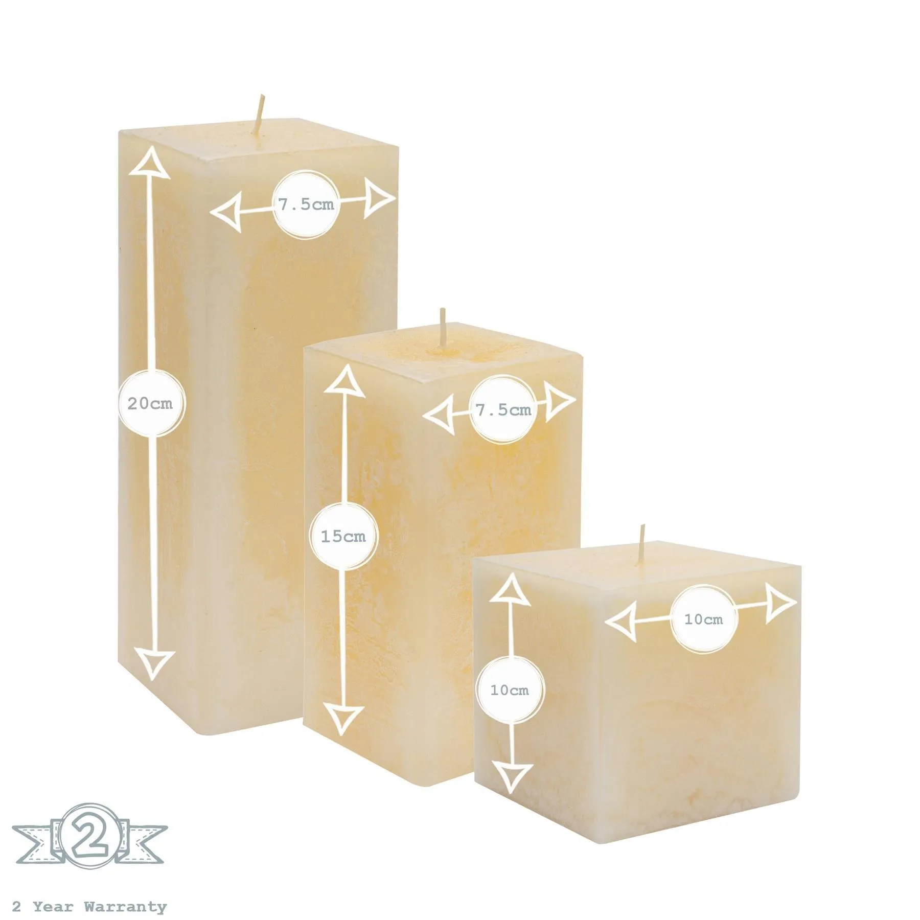 Home Fragrance | Vanilla Pillar Candles 6 Sizes Cream Pack of 6 | Nicola Spring