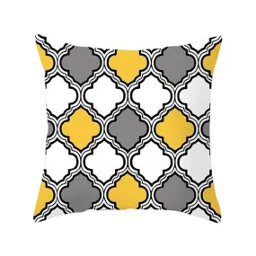 Home Sofa Decoration Yellow Diamond Wave Pillowcase Square Cover