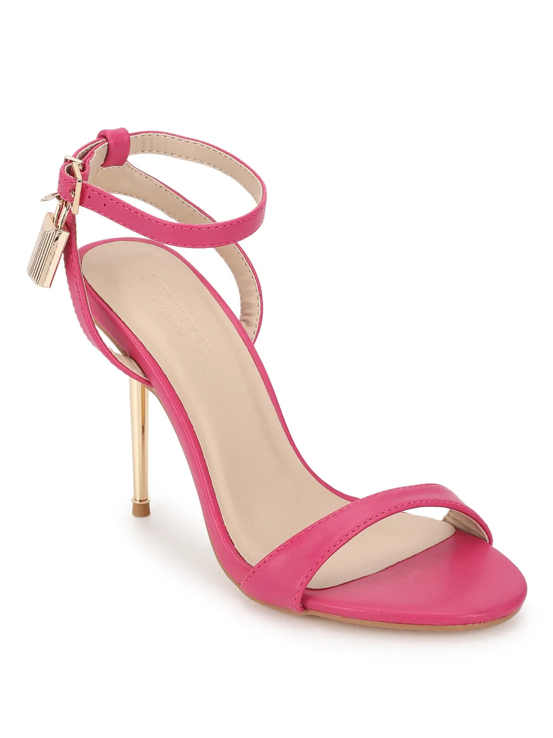 Hot Pink PU Buckle Stiletto Sandals (TC-TB2-HPNK)