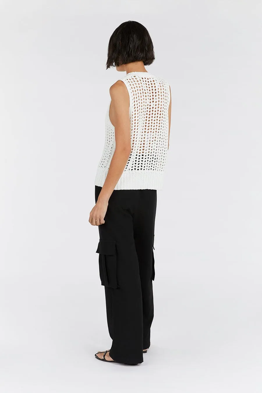 HUNTER OFF WHITE CROCHET TANK