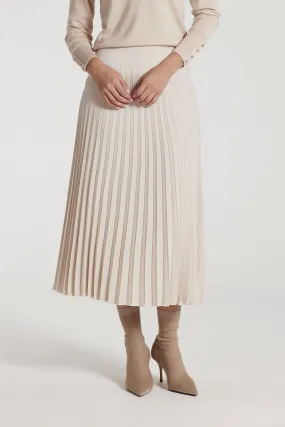 Ingrid Pleat Skirt - Porcelain