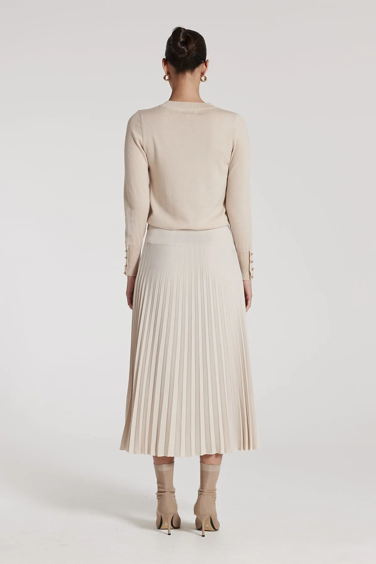 Ingrid Pleat Skirt - Porcelain