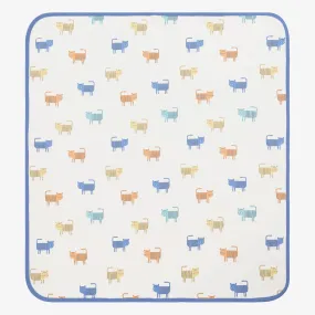 Ivory & Blue Little Tigers Blanket (73cm)