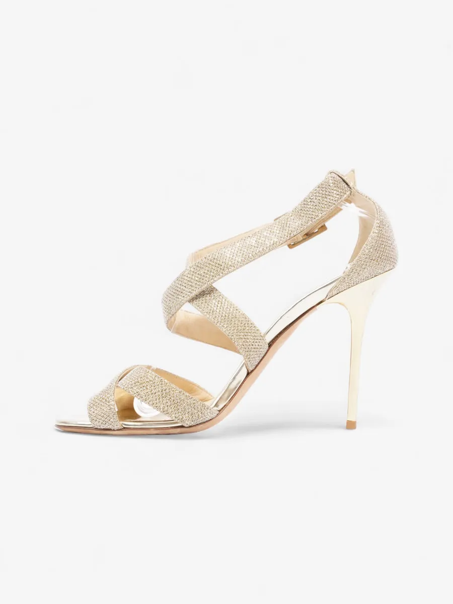 Jimmy Choo Lottie Sandals 85 Gold Mesh EU 39.5 UK 6.5