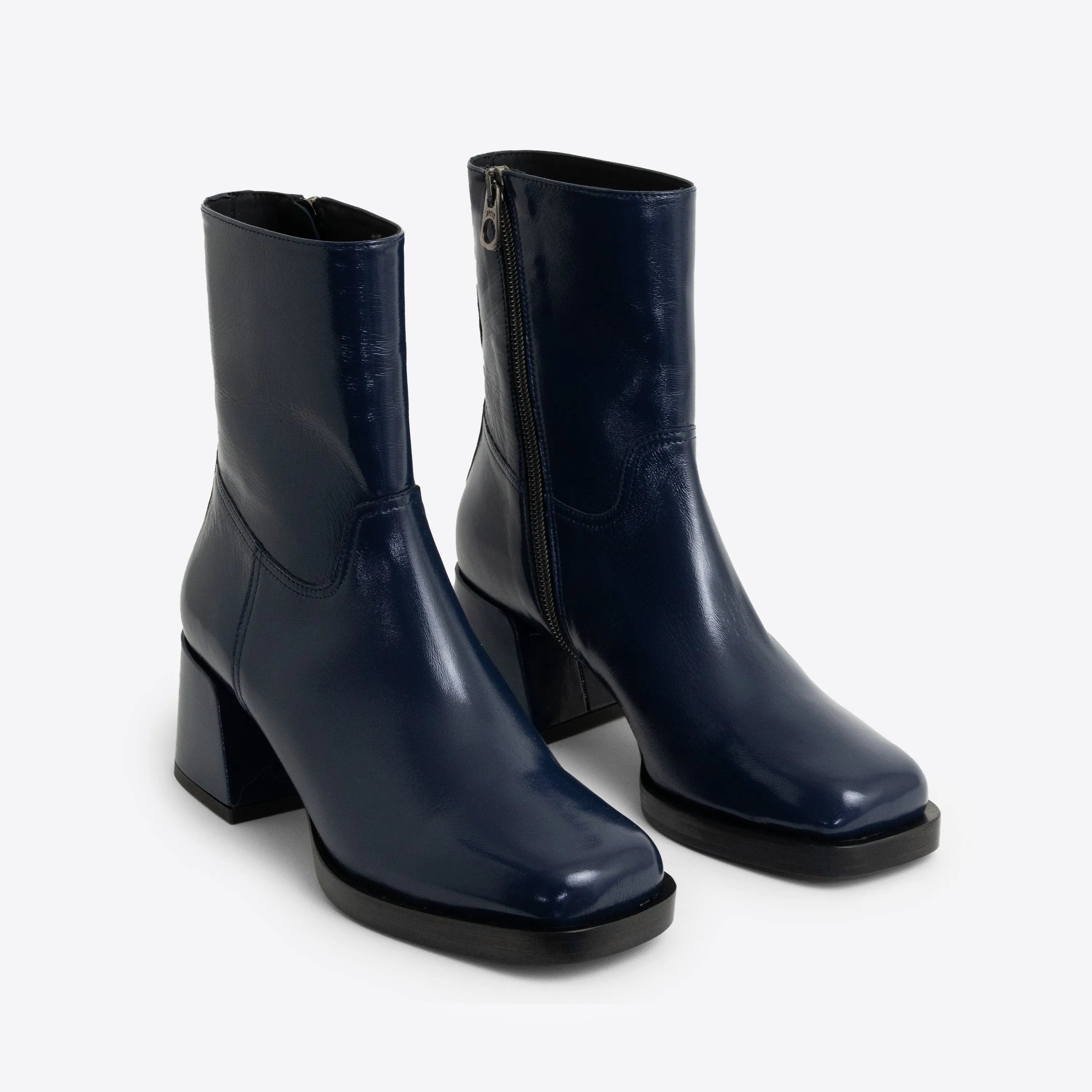 Joan Boot Navy Patent