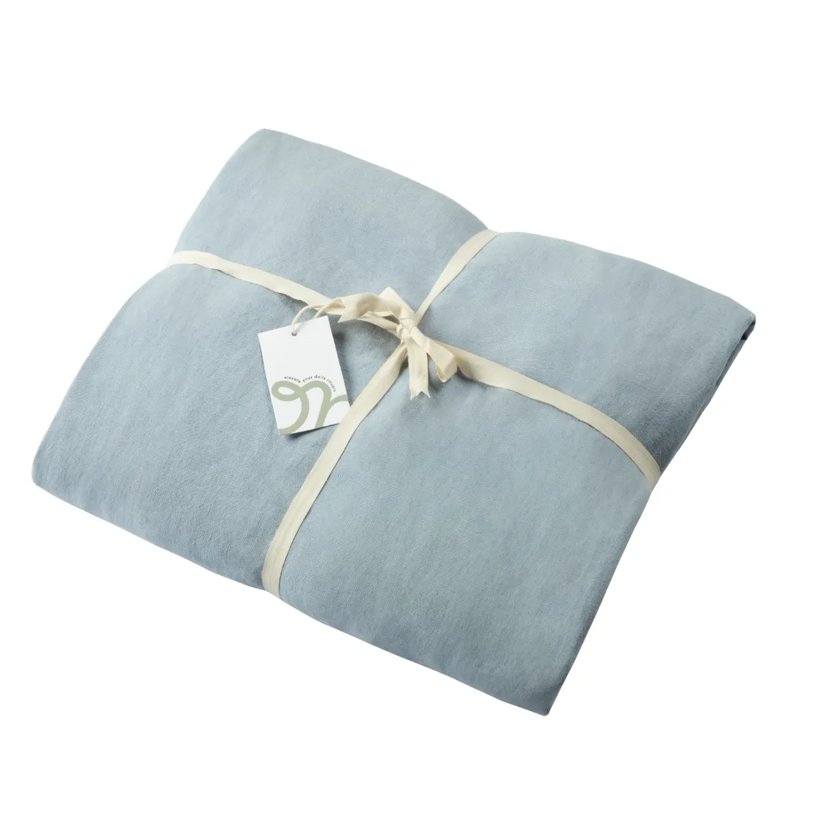 Kapok Comforts   King Linen Fitted Sheet Blue Fog