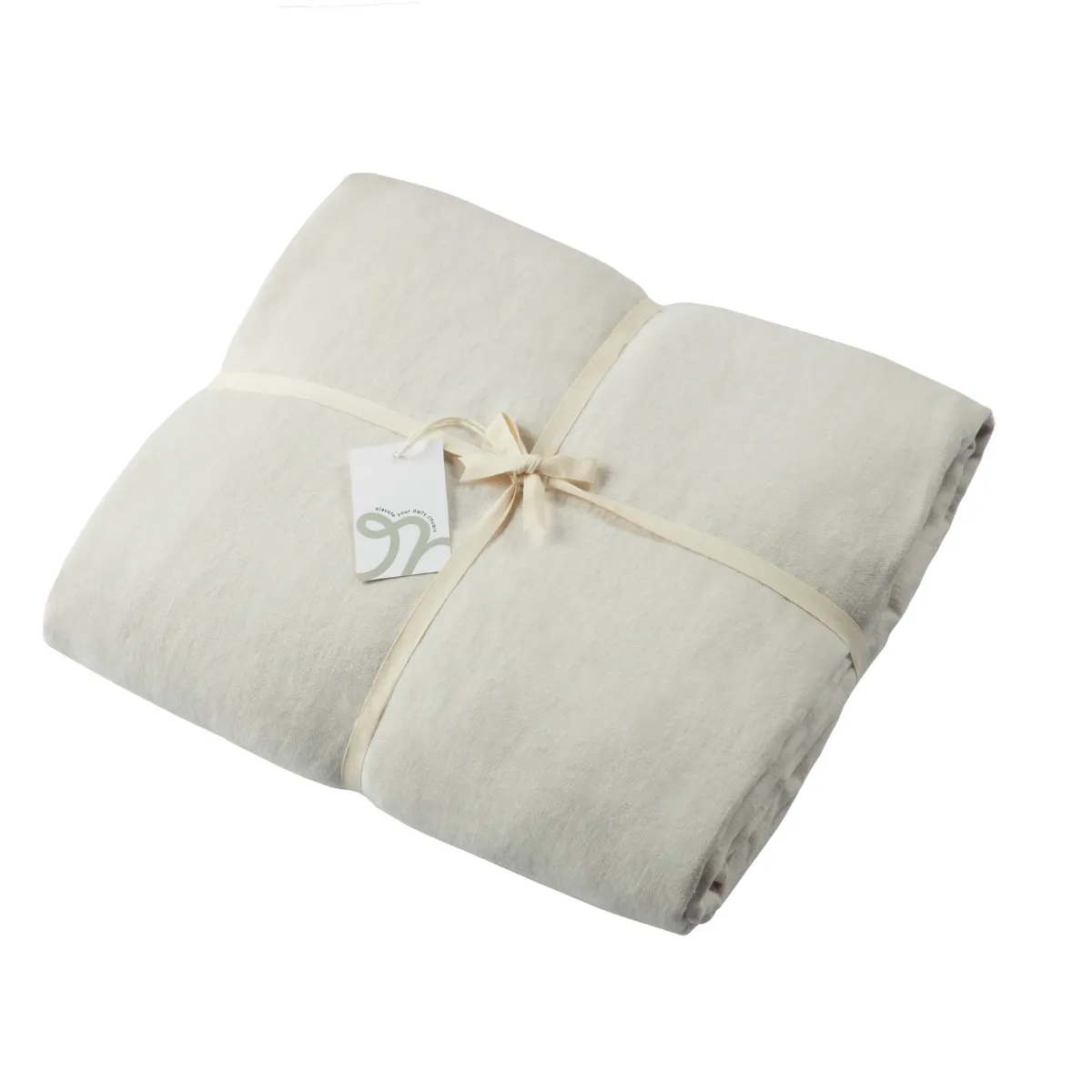 Kapok Comforts   King Linen Fitted Sheet Moon Beam