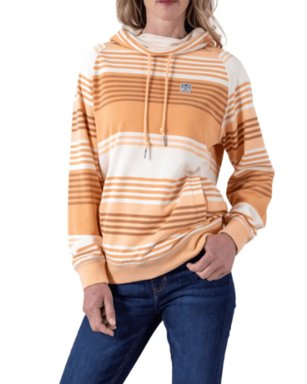 Kimes Ranch Women's Orange Golinda Striped Hoodie