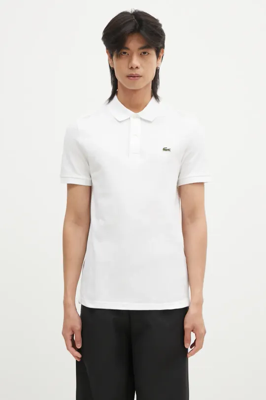 Lacoste cotton polo shirt white color