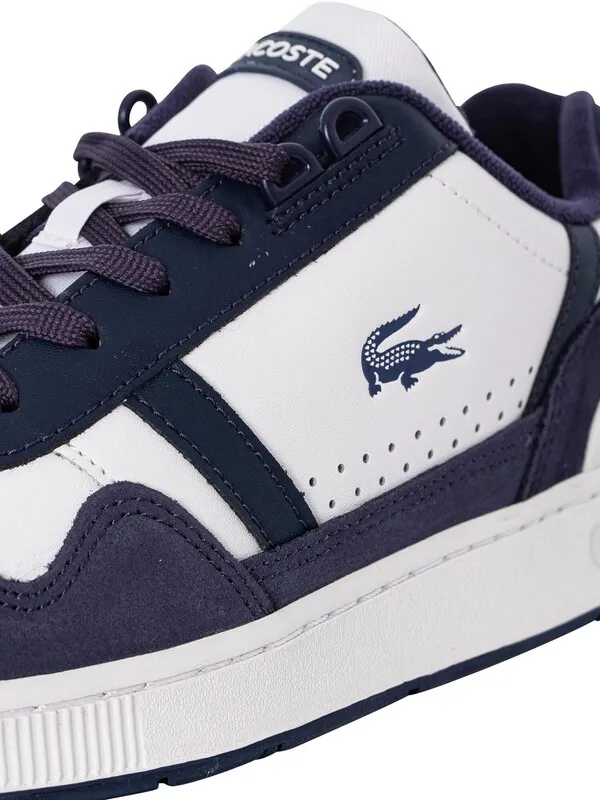 Lacoste T-Clip 223 3 SMA Leather Trainers - White/Navy