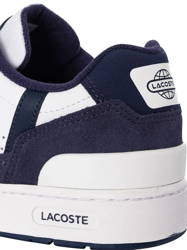 Lacoste T-Clip 223 3 SMA Leather Trainers - White/Navy