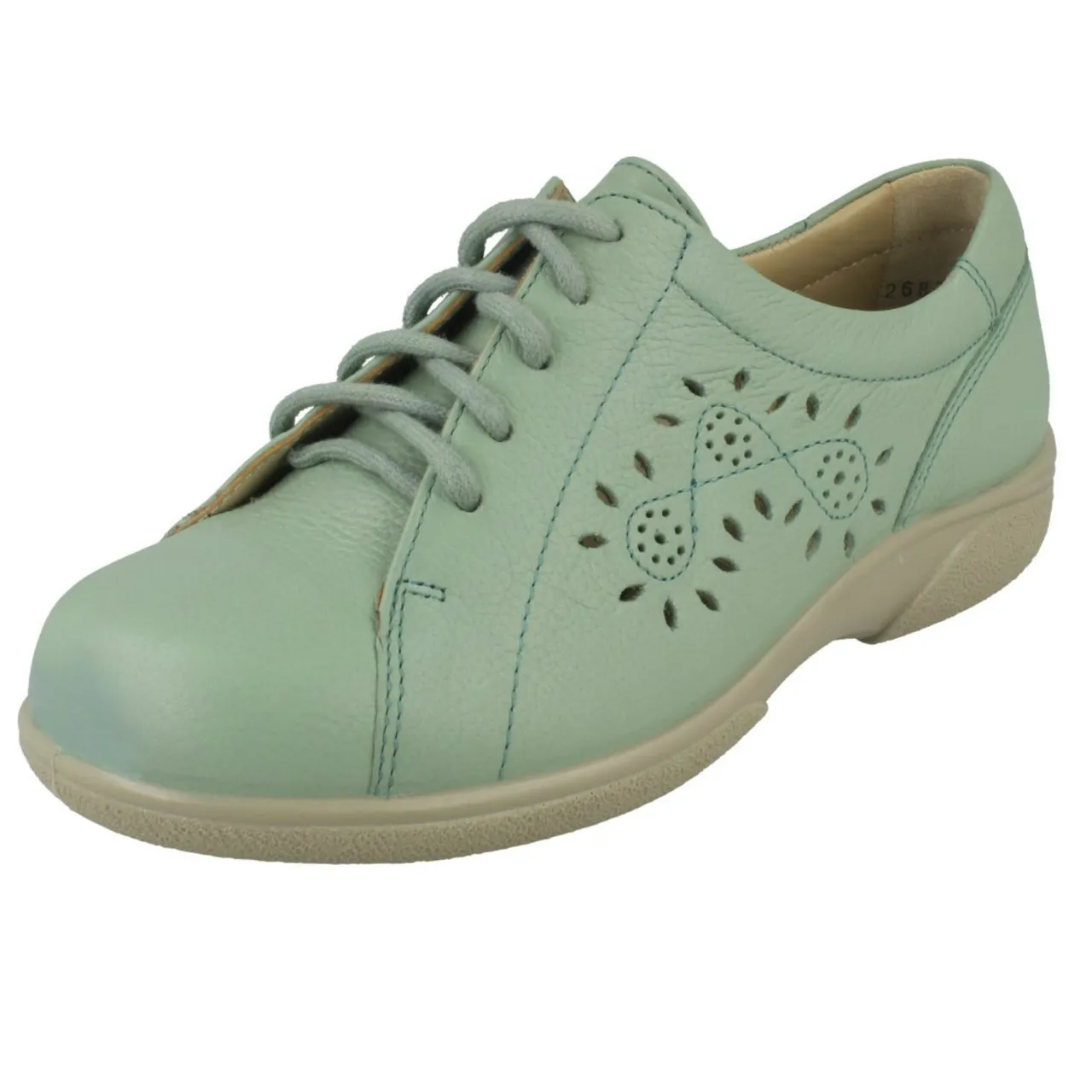 Ladies Easy B Lace Up Trainers With Flower Detailing Carmen