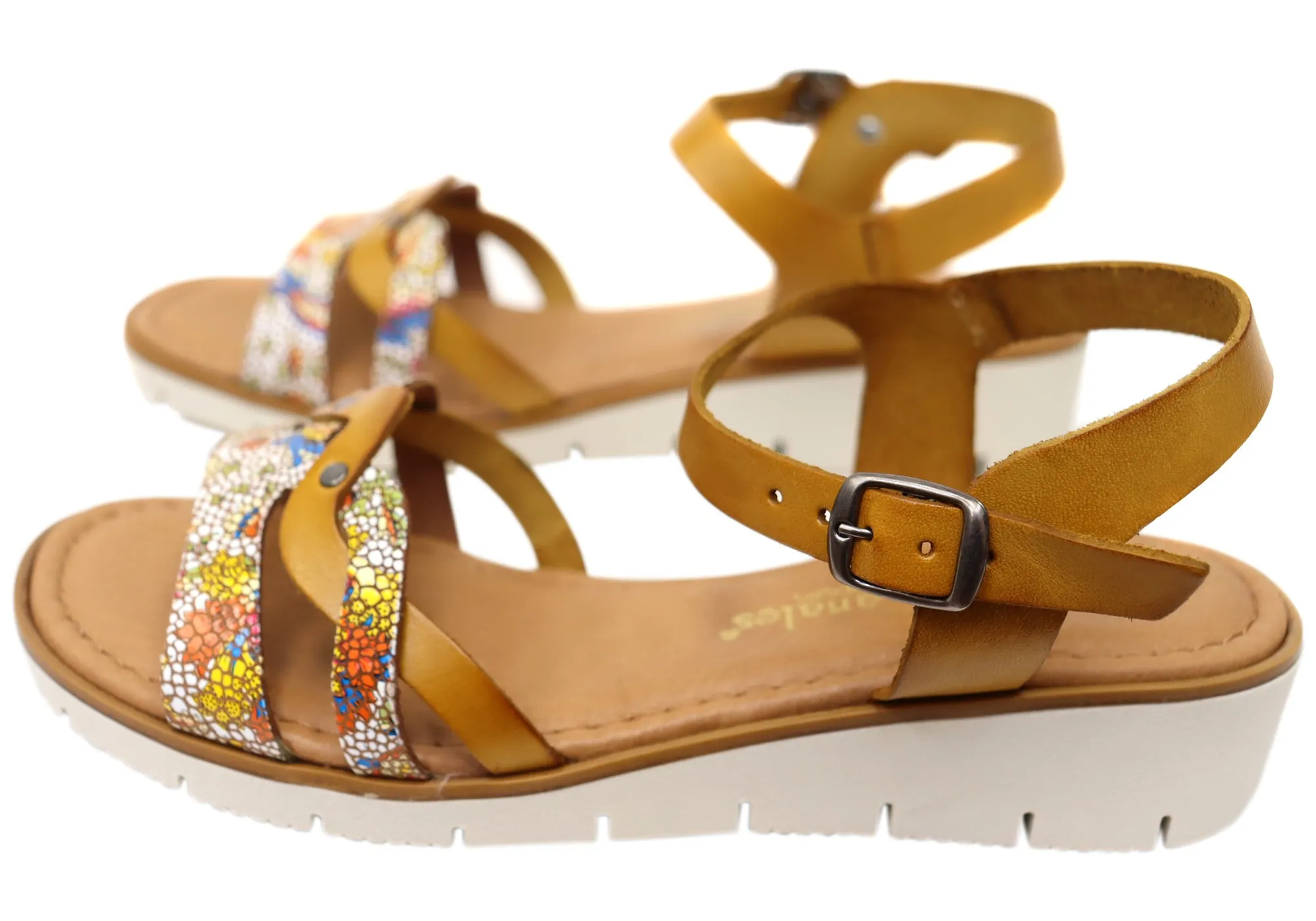 Lola Canales Lane Womens Comfortable Leather Sandals Made In Spain