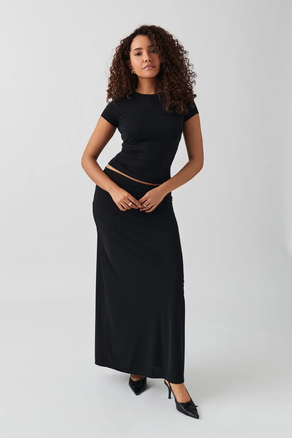 Low waist maxi skirt