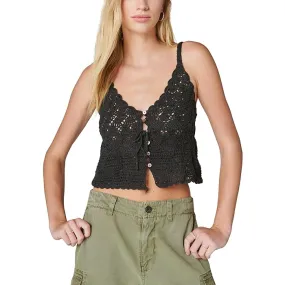 Lucky Brand Crochet Tie Front Tank