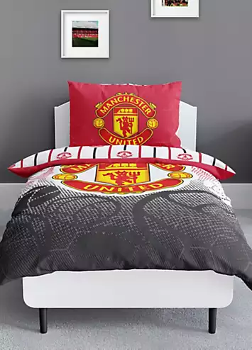 Manchester United FC Crest Reversible Duvet Cover Set | Kaleidoscope