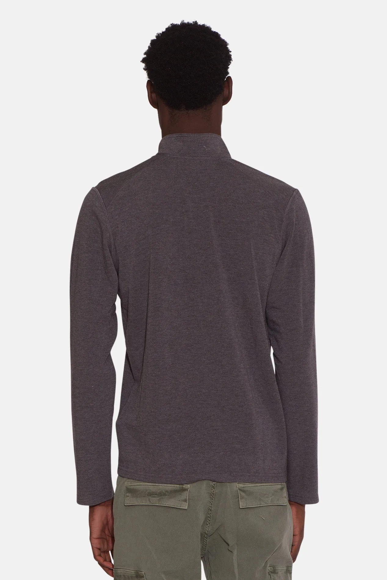 Mason Pop Collar Pullover Dark Grey Heather