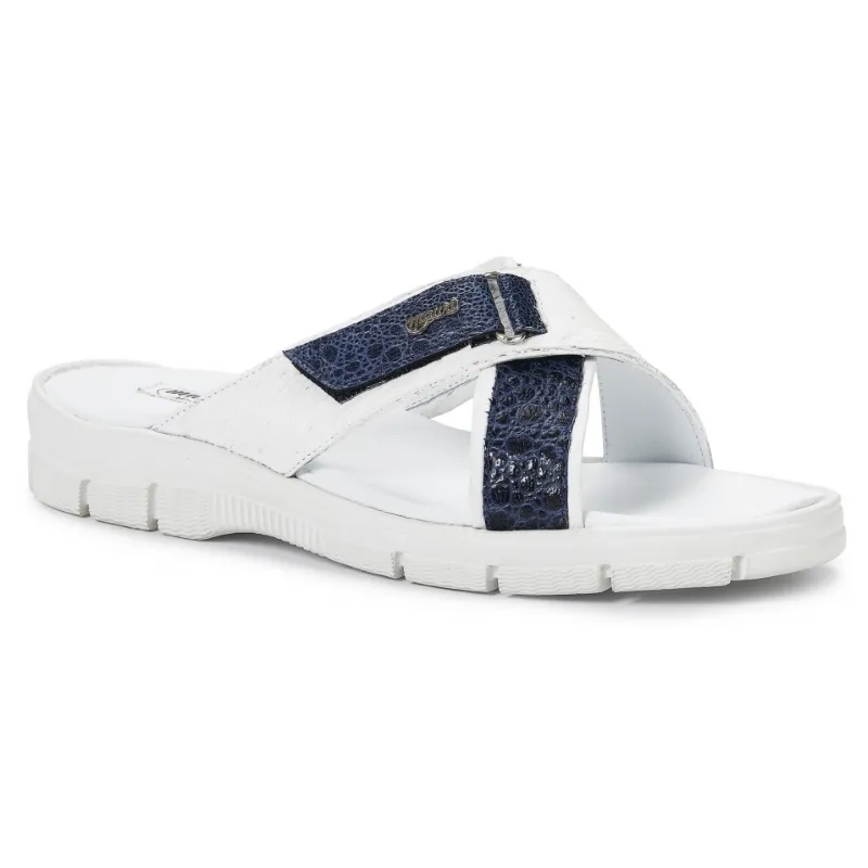 Mauri 5063 Sesia Ostrich & Frog Sandals White / Wonder Blue (Special Order)