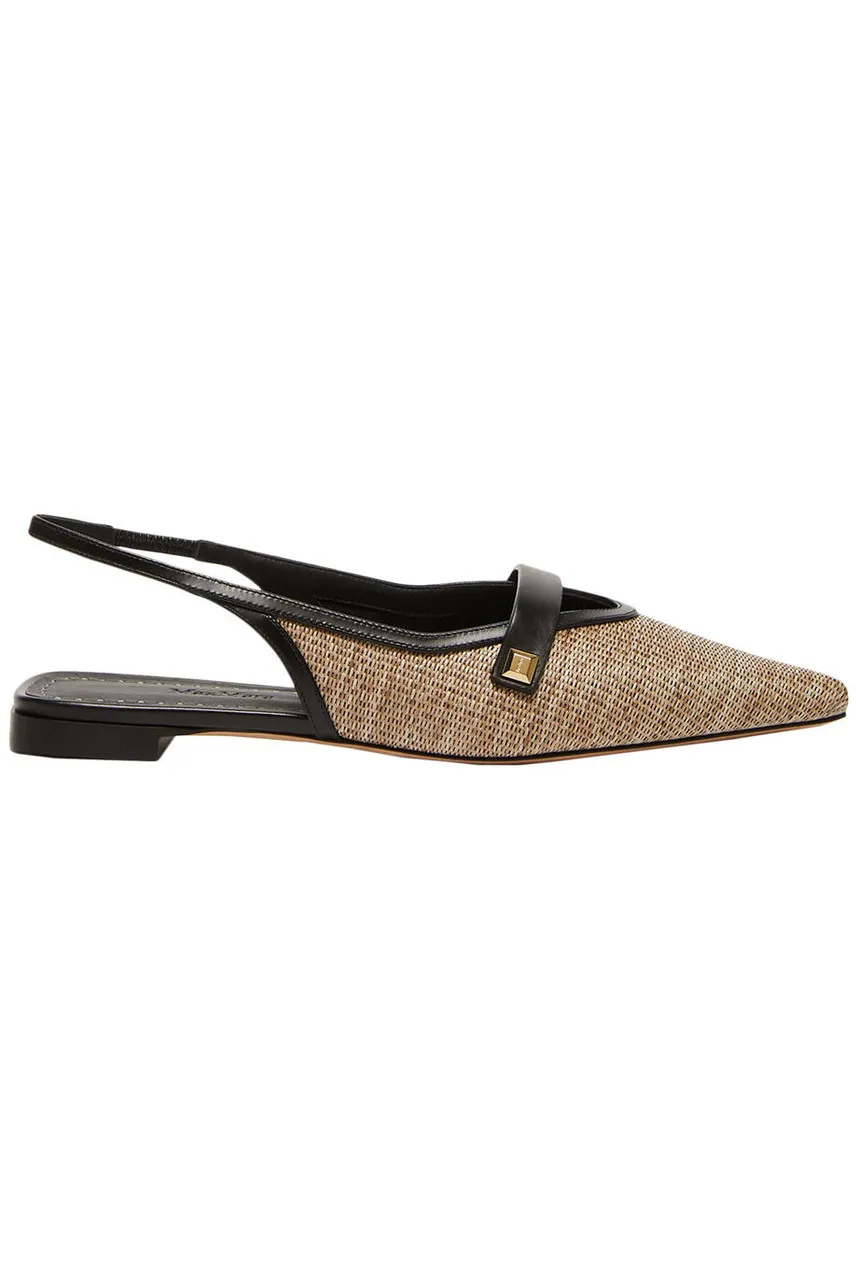 MAX MARA Maxmara accessori 2 uscita - smooth raffia-effect fabric flat sandals -                         -                     -