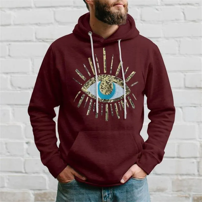 Men's Casual Printed Long Sleeve Hoodie 16649278X