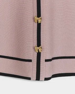 Mini girls pink ribbed polo dress