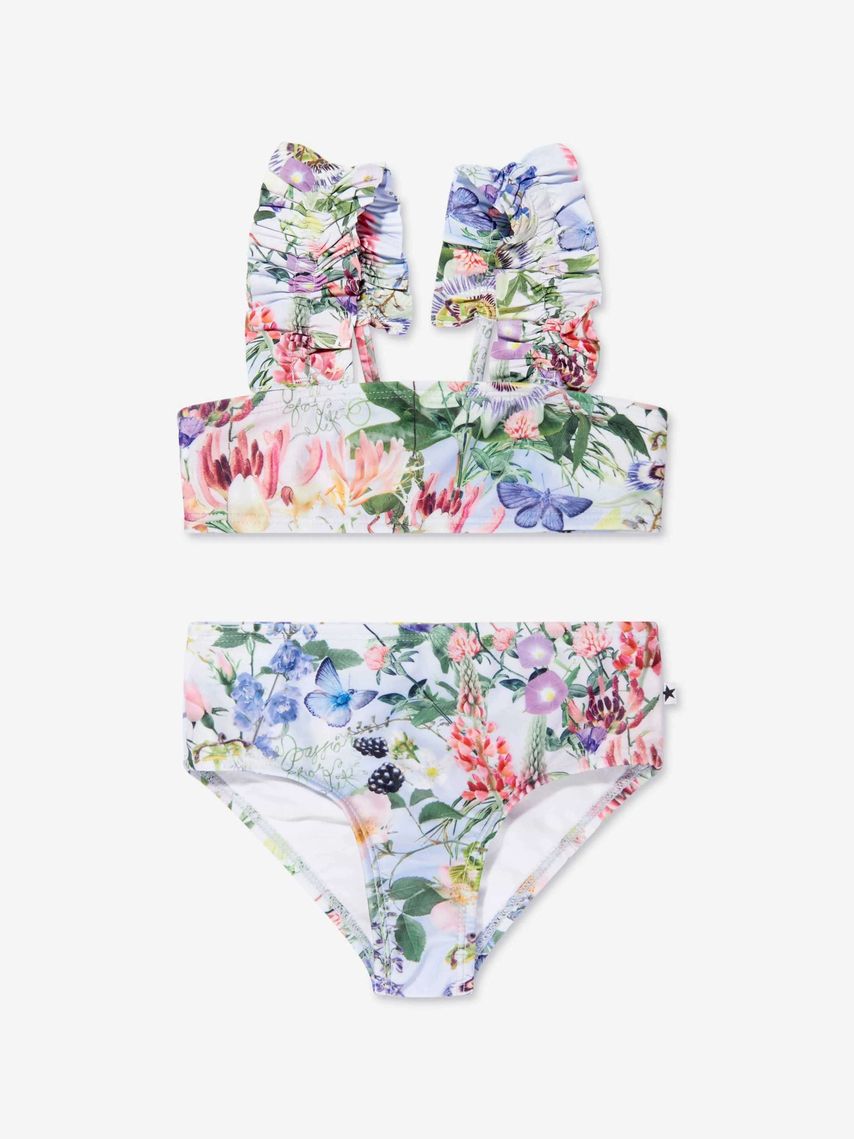 Molo Girls Floral Print Bikini In Multicolour