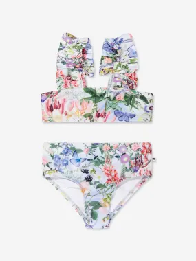 Molo Girls Floral Print Bikini In Multicolour