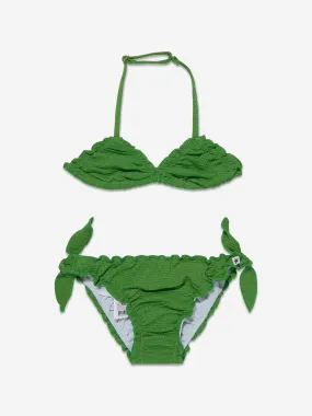 Molo Girls Ruched Neola Bikini In Green