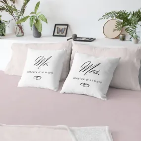 Mr. And Mrs. Matching Pillow Cases