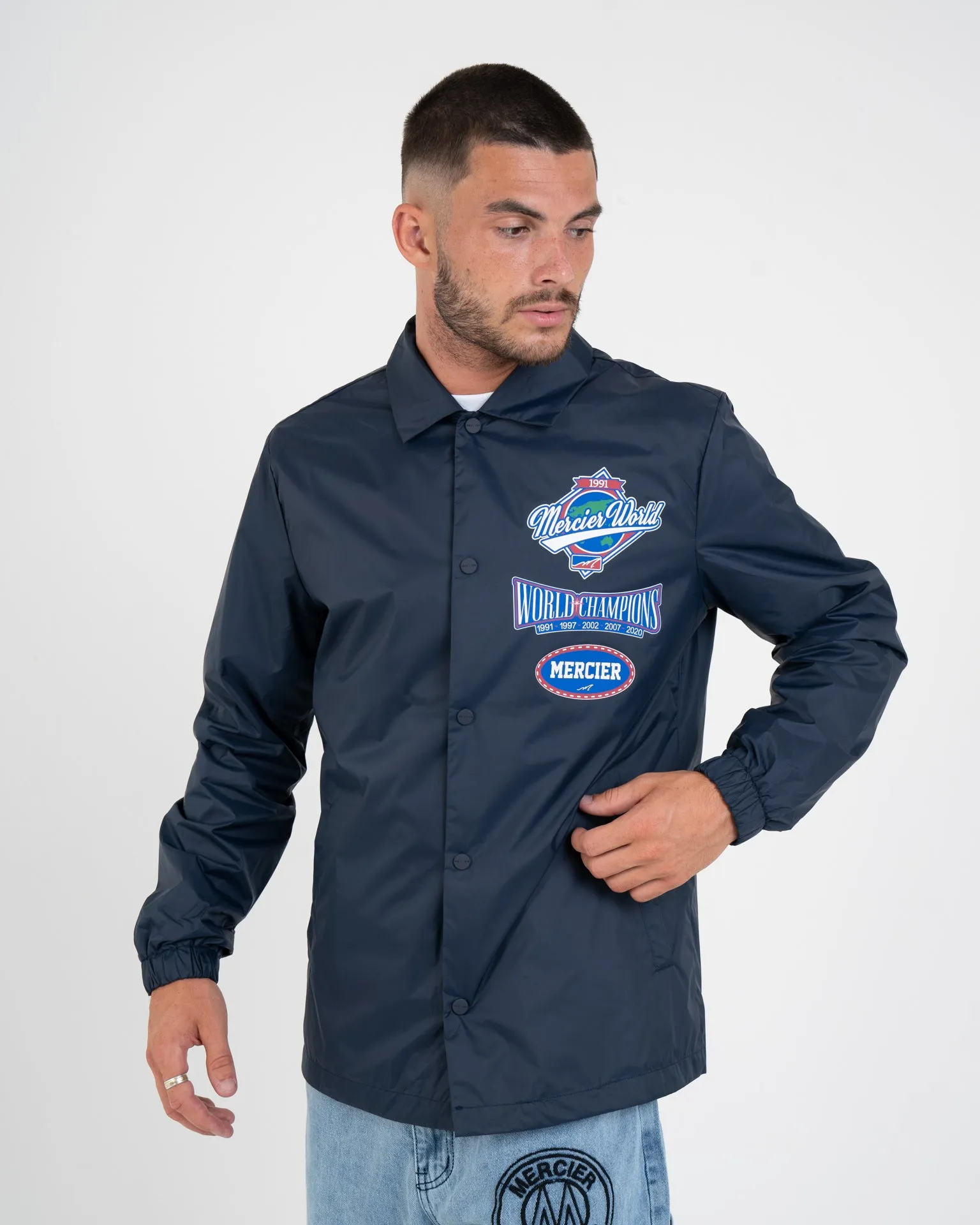 Navy Mercier World Coach Jacket