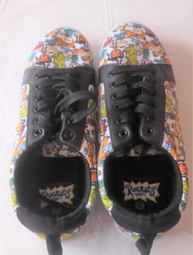 New Rugrats Cartoon Viacom Nickelodeon Black Sneakers Si...