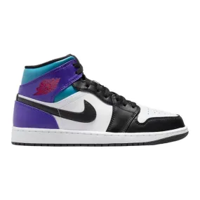 Nike Air Jordan 1 Mid (Aqua/ White/ Court Purple/ Tropic...