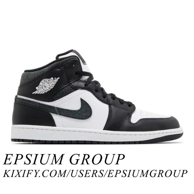 Nike Air Jordan 1 Mid SE (Panda Elephant/ Off Noir/ Blac...