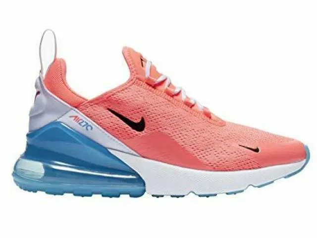 Nike Women's Air Max 270 Lava Glow/Black/White/Blue Fury...