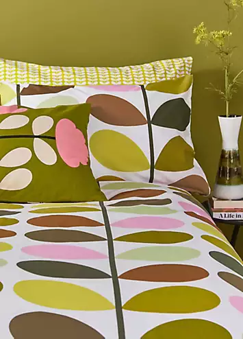 Orla Kiely Multi Stem Spring 100% Cotton Percale 200 Thread Count Duvet Cover Set | Kaleidoscope