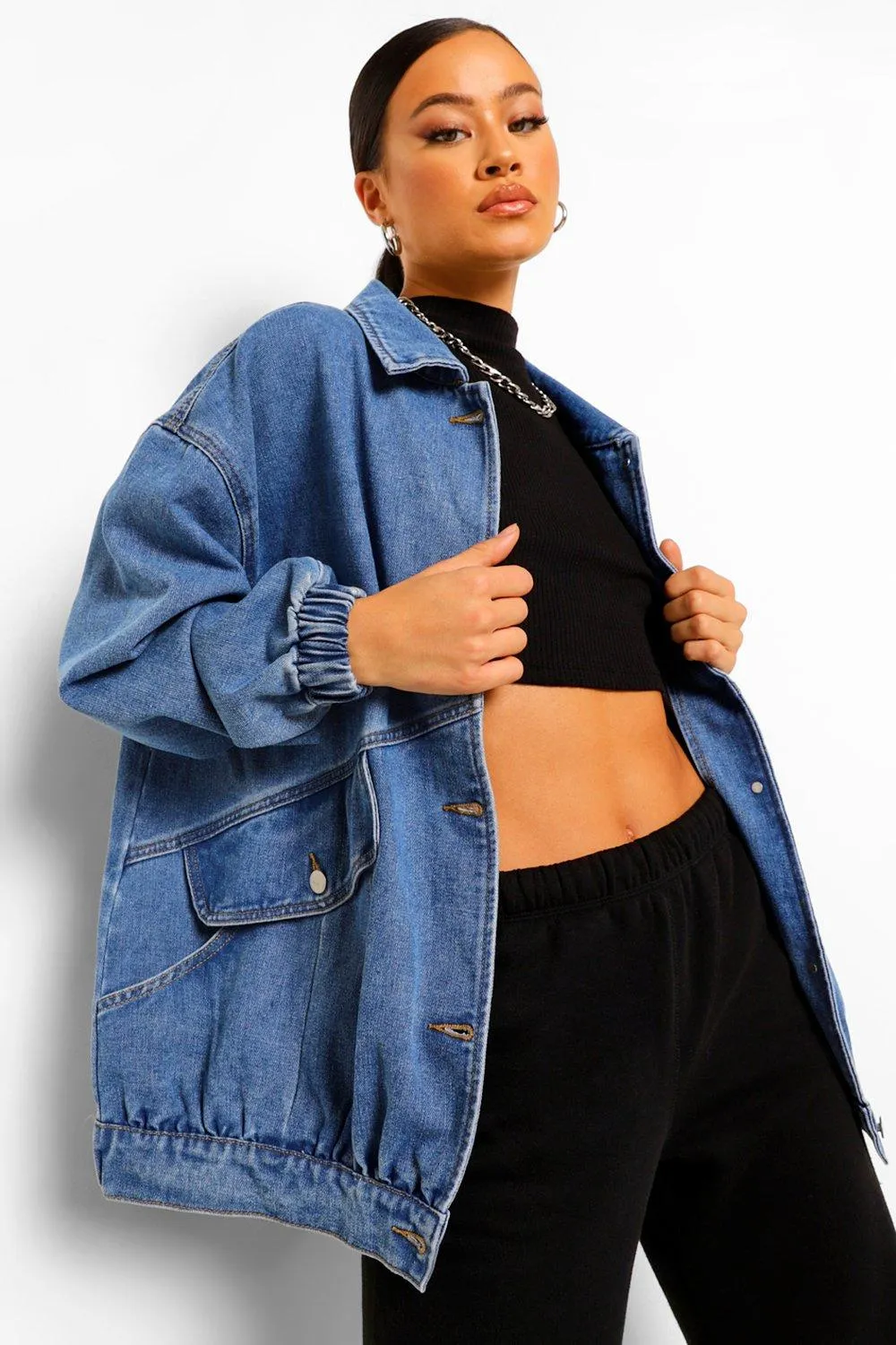 Oversized Slouchy Longline Denim Jacket