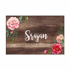 Personalized Name Plates for Home Flats Restaurants Office Cafe - Floral Roses